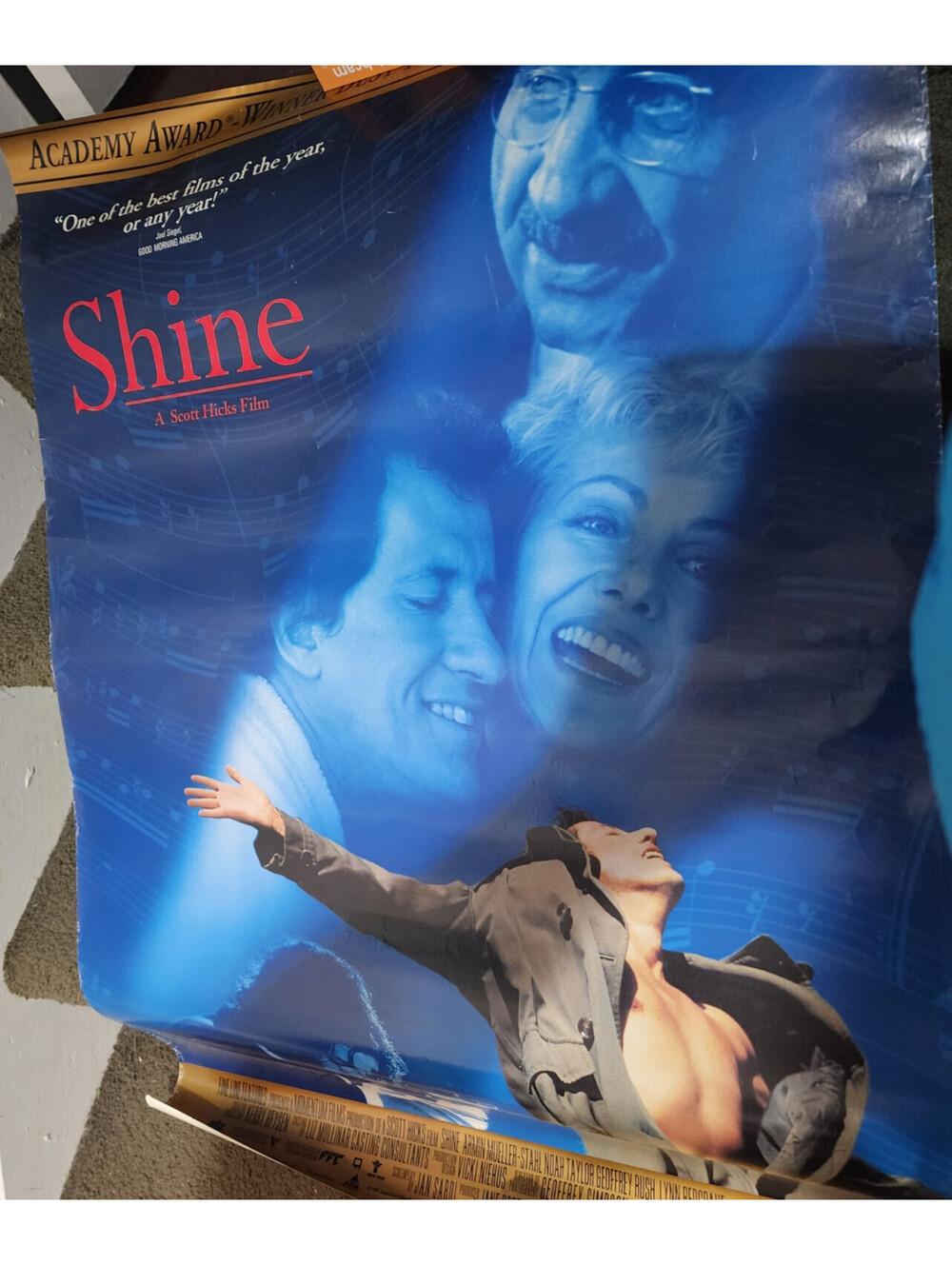 1996 Shine Movie Poster Original One Sheet Geoffrey Rush Oscar Winner Fine Art